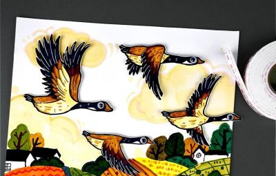 儿童画教程｜鸟的迁徙：秋风起，雁南飞 - 图画吧TUHUABA