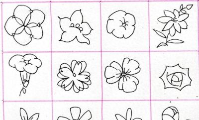 手绘简笔画：各种各样的简单花卉！ - 今日头条