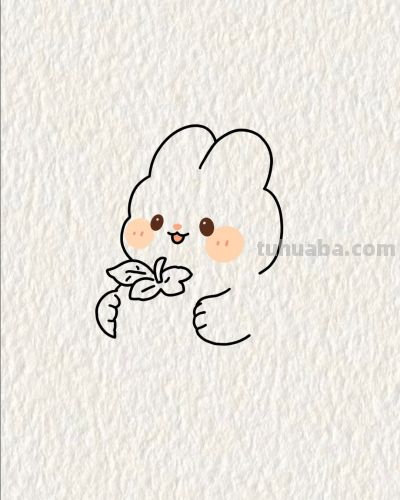 一只可爱兔画个简笔画分享 - 图画吧TUHUABA