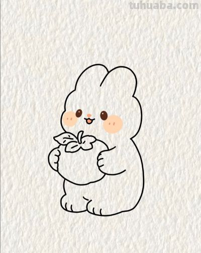一只可爱兔画个简笔画分享 - 图画吧TUHUABA