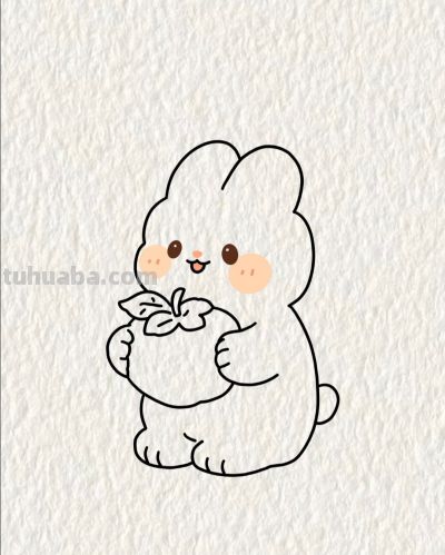 一只可爱兔画个简笔画分享 - 图画吧TUHUABA