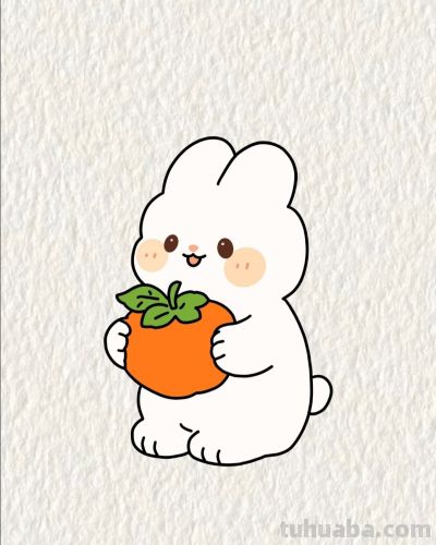 一只可爱兔画个简笔画分享 - 图画吧TUHUABA