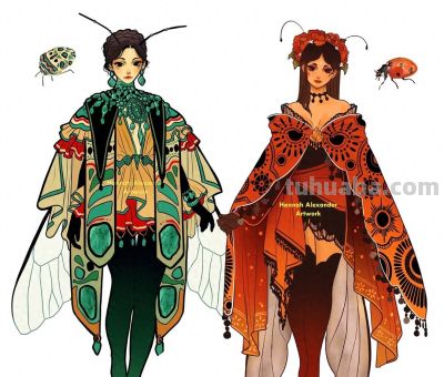 昆虫服装设计插画一组 画师见签名 - 今日头条