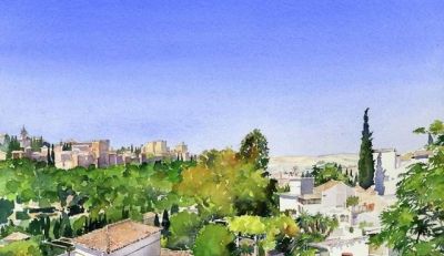 英国画家玛格丽特·梅里唯美风景水彩画欣赏 - 图画吧TUHUABA