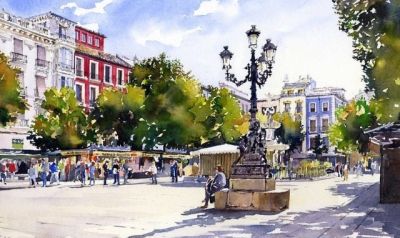 英国画家玛格丽特·梅里唯美风景水彩画欣赏 - 图画吧TUHUABA