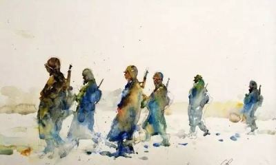 简单的线条与色彩：Charles Reid 肖像水彩画作品 - 图画吧TUHUABA