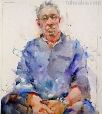 简单的线条与色彩：Charles Reid 肖像水彩画作品 - 图画吧TUHUABA