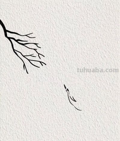 红日枝头鹤影高 振翅凌云入九霄丨喵的简笔画分享 - 图画吧TUHUABA