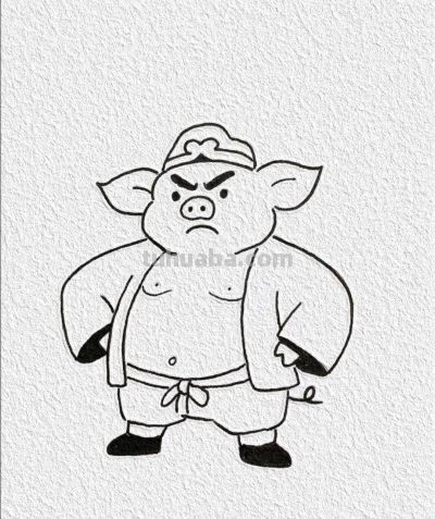 简笔绘憨态 八戒乐逍遥丨记忆简笔画分享 - 今日头条