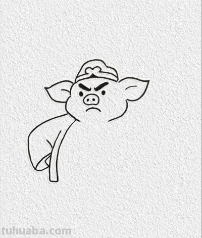 简笔绘憨态 八戒乐逍遥丨记忆简笔画分享 - 图画吧TUHUABA