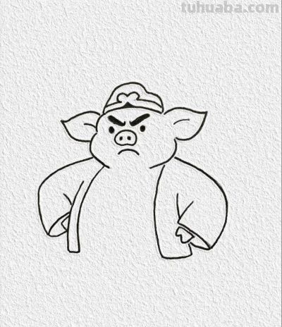 简笔绘憨态 八戒乐逍遥丨记忆简笔画分享 - 图画吧TUHUABA