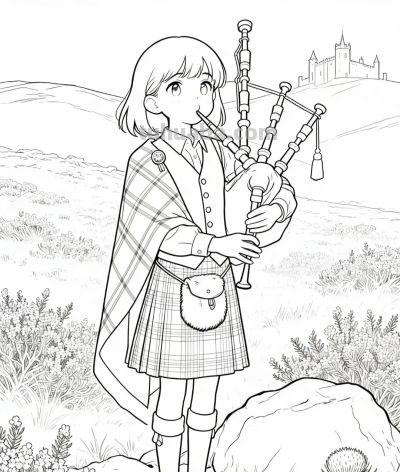 彩绘音乐梦 少女奏心弦丨Aboo涂鸦日记临摹涂色简笔画分享 - 图画吧TUHUABA