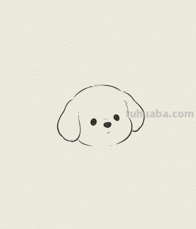 奶呼呼的可爱小狗简笔画分享丨每一幅画 - 图画吧TUHUABA