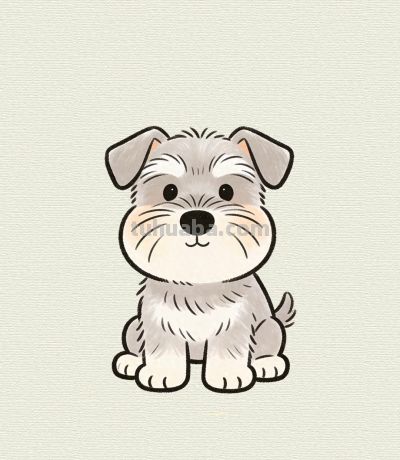 雪纳瑞简笔憨态 小老头样 萌化人心丨每天一幅画分享 - 今日头条