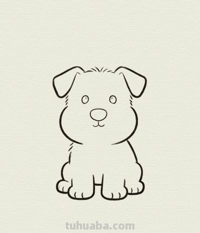 雪纳瑞简笔憨态 小老头样 萌化人心丨每天一幅画分享 - 图画吧TUHUABA