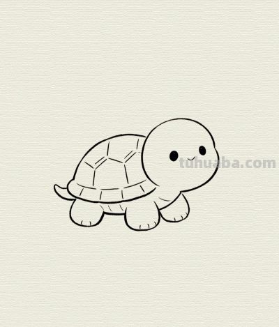 龟壳圆圆慢慢爬 稳稳当当走天下丨每天一幅画幼儿启蒙小乌龟简笔画 - 图画吧TUHUABA