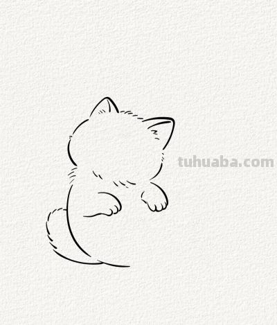 简笔猫咪玩皮球 萌态百出乐无忧丨涂鸦简笔画分享 - 图画吧TUHUABA