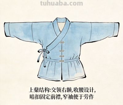 宋代汉族女子服饰之美：手绘拆解与文化内涵 - 图画吧TUHUABA