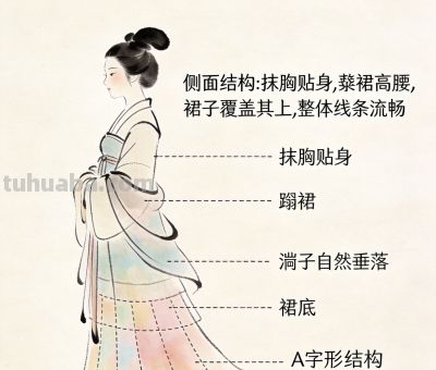 宋代汉族女子服饰之美：手绘拆解与文化内涵 - 图画吧TUHUABA