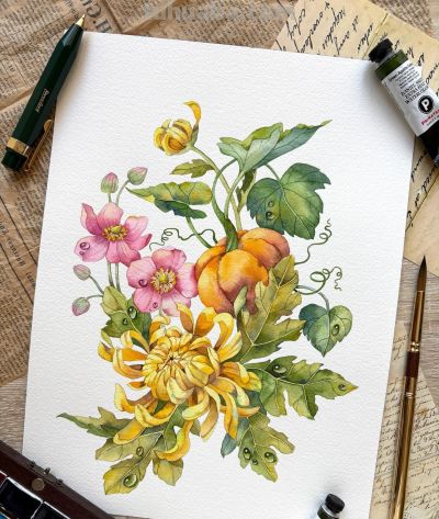 画一幅水彩“花卉”，是画家最好的一首诗 - 图画吧TUHUABA