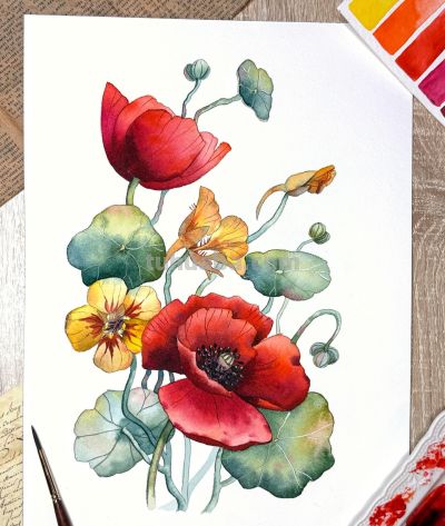 画一幅水彩“花卉”，是画家最好的一首诗 - 图画吧TUHUABA