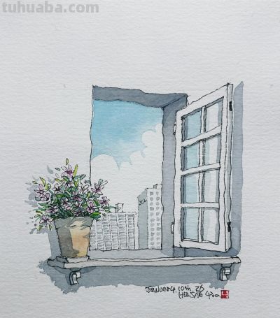 简单也是一种享受，钢笔水彩笔下的淡彩印记 - 图画吧TUHUABA