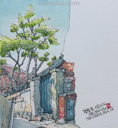 简单也是一种享受，钢笔水彩笔下的淡彩印记 - 图画吧TUHUABA