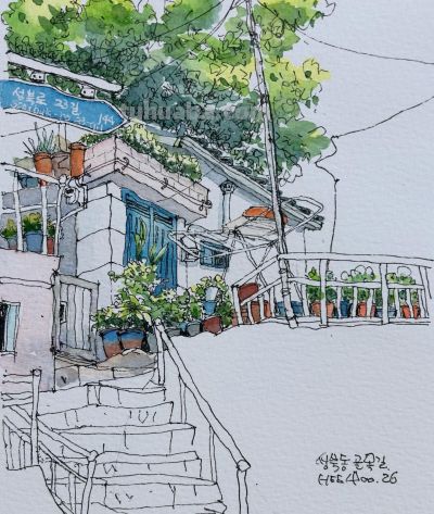 简单也是一种享受，钢笔水彩笔下的淡彩印记 - 图画吧TUHUABA