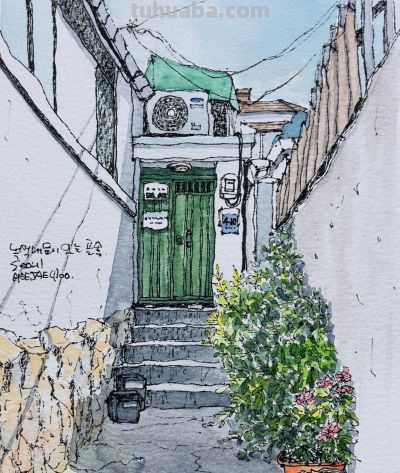 简单也是一种享受，钢笔水彩笔下的淡彩印记 - 图画吧TUHUABA