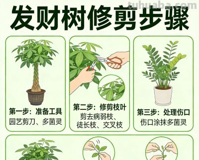 养发财树，别只浇水！定期“剪1刀”，不徒长不黄叶，越剪越大气 - 图画吧TUHUABA