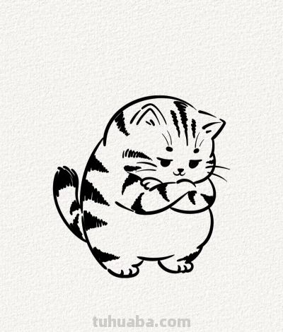 一只思考猫 好可爱丨涂鸦简笔画分享 - 今日头条