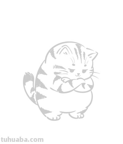 一只思考猫 好可爱丨涂鸦简笔画分享 - 图画吧TUHUABA