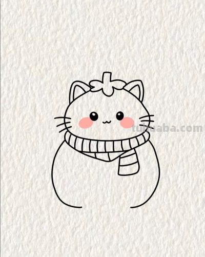 温柔惹人怜的乖乖猫丨画个简笔画分享 - 图画吧TUHUABA