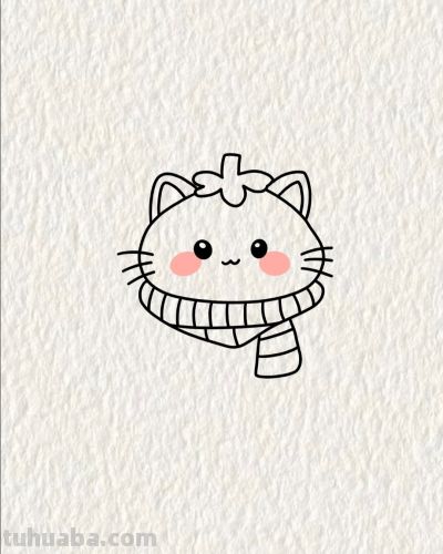 温柔惹人怜的乖乖猫丨画个简笔画分享 - 图画吧TUHUABA