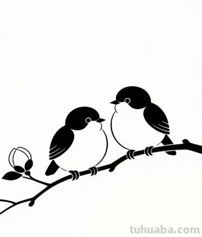 两只小鸟的甜蜜时光丨甜凝AI简笔画分享 - 今日头条