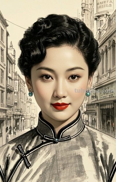 彩铅画，一袭旗袍承东方韵致，半帧笔墨绘民国佳人～ - 图画吧TUHUABA