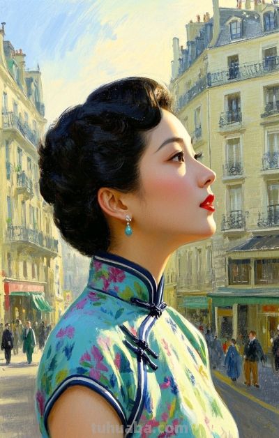 彩铅画，一袭旗袍承东方韵致，半帧笔墨绘民国佳人～ - 图画吧TUHUABA