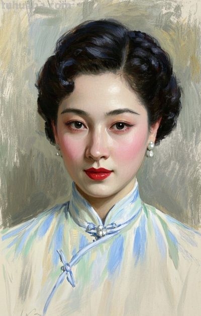 彩铅画，一袭旗袍承东方韵致，半帧笔墨绘民国佳人～ - 图画吧TUHUABA