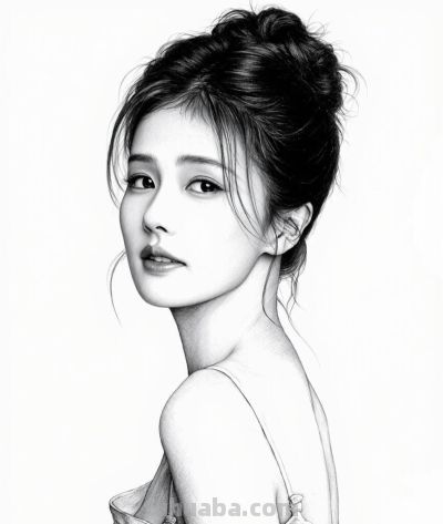 听说黑白照片好看的才是真好看？看看女明星的素描画像谁最美 - 图画吧TUHUABA