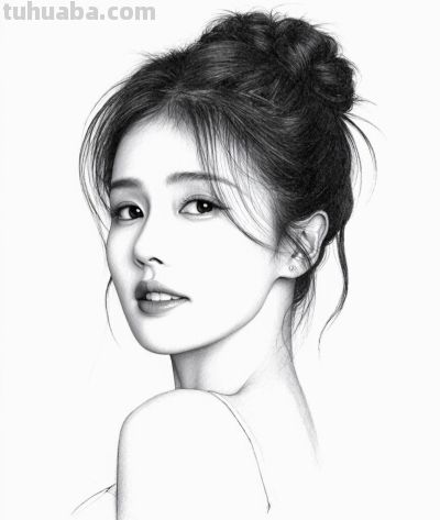 听说黑白照片好看的才是真好看？看看女明星的素描画像谁最美 - 图画吧TUHUABA