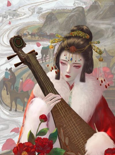 国风美学！古风水彩里的三位绝色佳人，每一幅都像从唐画里走出来 - 图画吧TUHUABA