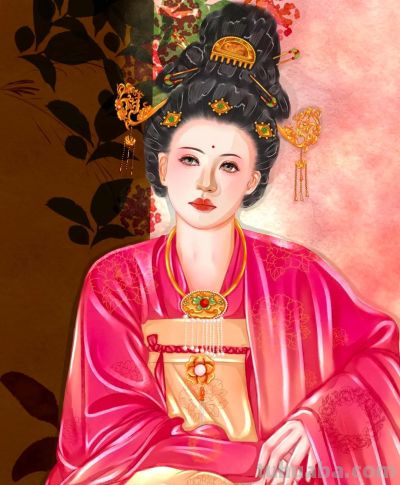 谁懂啊！古风水彩里的红衣美人，华贵到破碎感一次看个够 - 图画吧TUHUABA