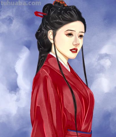 谁懂啊！古风水彩里的红衣美人，华贵到破碎感一次看个够 - 图画吧TUHUABA