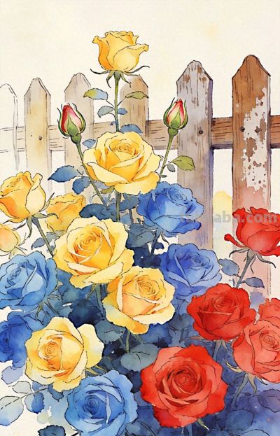 水彩玫瑰花 - 今日头条