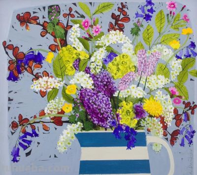 浓艳的静物花卉，英国当代画家Emma Dunbar - 图画吧TUHUABA