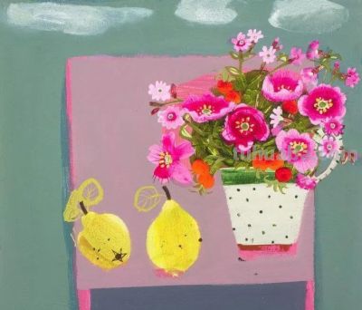 浓艳的静物花卉，英国当代画家Emma Dunbar - 图画吧TUHUABA