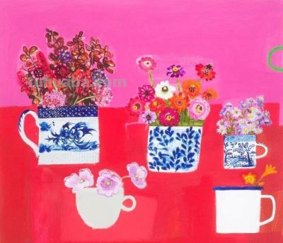 浓艳的静物花卉，英国当代画家Emma Dunbar - 图画吧TUHUABA