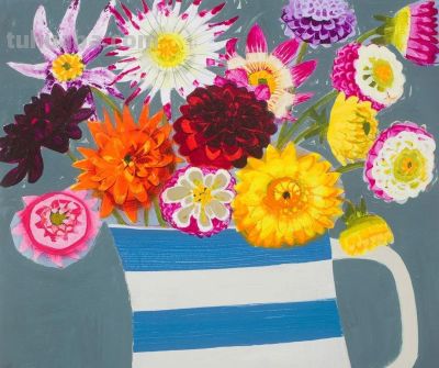 浓艳的静物花卉，英国当代画家Emma Dunbar - 图画吧TUHUABA