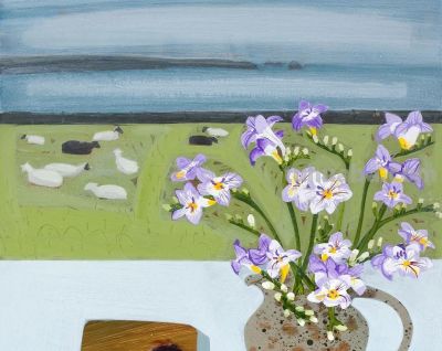 浓艳的静物花卉，英国当代画家Emma Dunbar - 图画吧TUHUABA