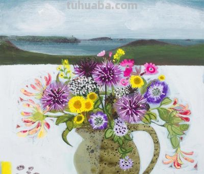 浓艳的静物花卉，英国当代画家Emma Dunbar - 图画吧TUHUABA